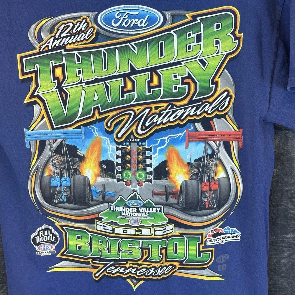 Gildan Blue T-Shirt M Ford Thunder Valley Nationals 2012 Bristol TN NHRA